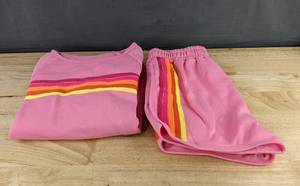 Womens Pink Sweatshirt Short Set Size Small - Brand New
