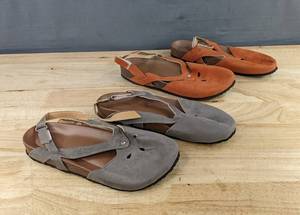 Womens Sandals Size 8.59 Orange and Grey - Brand New