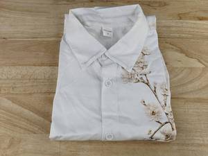 White Floral Long Sleeve Blouse Size Womens Large - Brand New