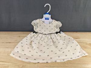 Carters Girls Layered Bow Dress Black & Beige Size 2T - Brand New
