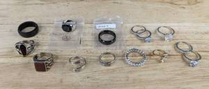12 Fashion Jewelry Rings - Sizes Vary - Brand New