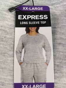Express Long Sleeve Top Womens Size XXL Light Gray, $58 Retail - Brand New