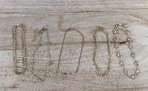 Gold Tone Anklet Bracelets, 5 Total - Brand New