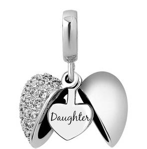 KunBead Daughter Heart Dangle Charm - Brand New