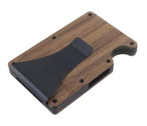 Quluxe RFID Blocking Wood Wallet With Money Clip - Brand New
