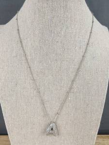 Bubble Letter A Necklace 18 Silver-Tone - Brand New