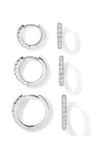 PAVOI Gold Hoop Earrings, 3 Pairs - Brand New