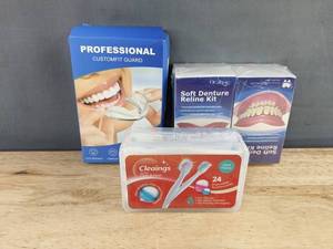 Professional Customfit Guard, Oralhoe Soft Denture Reline Kit, 2 Total & Cleaings Disposable Toothbrushes, 24 Total - Brand New