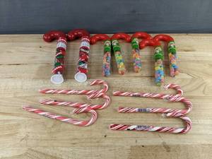 Hersheys Kisses, 2 Total, Warheads, 5 Total & Peppermint Candy Canes, 6 Total - Brand New