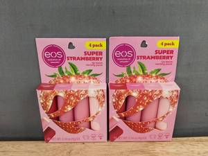 EOS Super Strawberry Lip Balm, 8 Total - Brand New