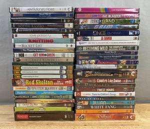 40 Brand New DVD Movie Collection - Love Potion #9, White Fang, Lorax, Charmed, Grim, La Bamba, Benchwarmers, Get Him to the Greek C