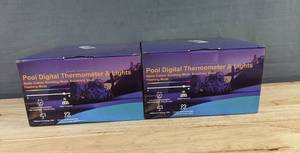 Pool Digital Thermometer & Lights Solar Powered IP68, 2 Total - Brand New