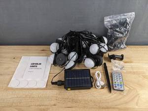 LED Solar Lights Kit With Remote, Panel & Stakes - Brand New
