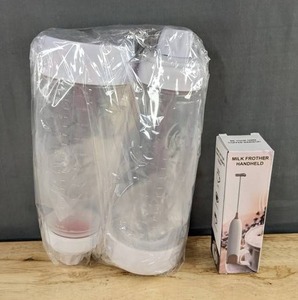 Pancake Batter Shaker Bottles & Handheld Milk Frother - Brand New