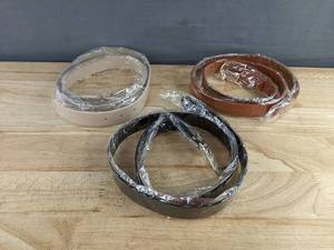 Womens Leather Belts 43 Black Brown Beige, 3 Total - Brand New
