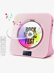 ROADOM Bluetooth CD Player With Speakers & Remote, Pink - Brand New