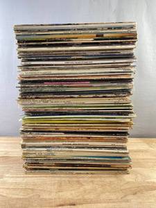 100 Vintage Vinyl Record Album Collection - Frank Sinatra, Barry Manilow, The Sound of Music, Elton John, KC & The Sunshine Band, John Denver, Saturday Night Fever, Santana, Etc. C