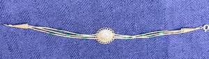 Vintage Scandinavian Style Beaded Bracelet with Sterling Silver and Beads S