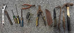OzarK Trail Knife, Ohio Forge Wrench & Hand Tools Mixed Lot, 13 Total S