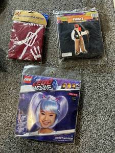 Lego Movie Sweet Mayhem Wig, Pirate Costume & Kids Apron Set S