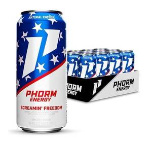 Phorm 16-oz Energy Drinks - Case of 12 - Screamin Freedom Rocket Pop Flavor - Brand New