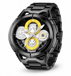 Invicta S1 Rally Mens 44mm Black Stainless Steel Watch, $249 Retail - Brand New