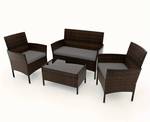 4 Piece Outdoor Patio Furniture Set with Gray Cushions and Tempered Glass Coffee Table, $799 Retail - Brand New