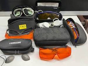 MSRP $3,000 LOT OF 8 LASER SAFETY GLASSES &amp GOGGLES, LASERVISION, LASERSCOPE, YAG LASER EYE PROTECTION Ideal For Medical Laser Systems, YAG Lasers, Dermatology, Ophthalmology, Research Labs &amp Industrial Laser Applications