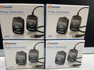 LOT OF 4 NEW NONIN 3230 BLUETOOTH SMART PULSE OXIMETERS, USB CONNECTIVITY, SpO2 &amp PULSE RATE