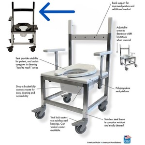 MSRP $2500 1000lb Capacity Bariatric Stainless Steel Mobile ShowerBedside Commode With Drop Arms - Like New Condition