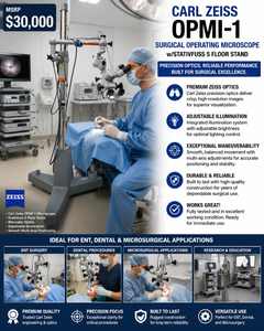 MSRP $30,000 CARL ZEISS OPMI-1 Surgical Operating Microscope w/Stativfuss S Floor Stand, Binocular Optics, Adjustable Illumination, ENT, Dental &amp; Microsurgical Applications, WORKS GREAT!