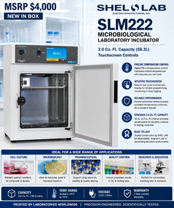 MSRP $4,000 NEW IN BOX SHEL LAB SLM222 2.0 Cu. Ft. Microbiological Laboratory Incubator, Touchscreen Controls, 56.3L Capacity, Cell Culture, Research &amp; Testing Applications