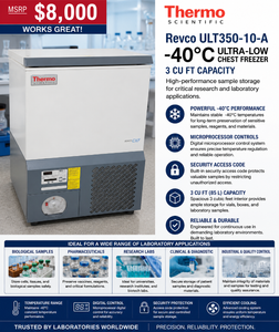 MSRP $8,000 Thermo Scientific Revco ULT350-10-A -40°C Ultra-Low Chest Freezer, 3 Cu Ft Capacity, Microprocessor Controls, Security Access Code, Laboratory Sample Storage System, WORKS GREAT!