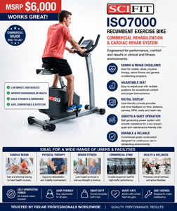 MSRP $6,000 SCIFIT ISO7000 Recumbent Exercise Bike, Commercial Rehabilitation &amp; Cardiac Rehab System, Adjustable Seat, Digital Display, Senior Fitness &amp; Physical Therapy Equipment, WORKS GREAT!