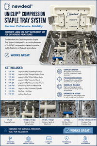 MSRP $8,000 NEWDEAL INTEGRA LARGE UNICLIP COMPRESSION STAPLE TRAY SYSTEM, ORTHOPEDIC SURGICAL INSTRUMENT SET, DRILL GUIDES, IMPACTOR, SPREADING FORCEPS, CASE, EXCELLENT CONDITION