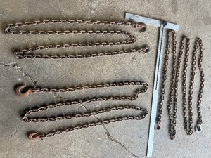 3-Heavy-Duty Logging & Tow Chains with Hooks