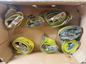 Box Truck Parts & Cargo Management Lot - Heated Mirror, Ratchet Straps, & Bolts