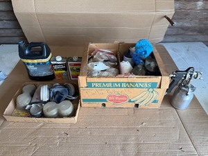 Powermate Paint Spray Gun with Strippers & Safety Gear Lot