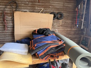 Bulk Lot of Professional Quilted Moving Blankets & Assorted Protective Foam Padding