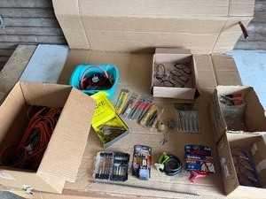 Contractors Utility & Hardware Lot  Extension Cords, Drill Bits, Safety Glasses, Locks & More
