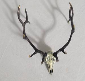 Bronze Zentique Deer Skull Sculpture