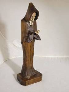 Vintage Folk Art Carved Gothic Monk Figure