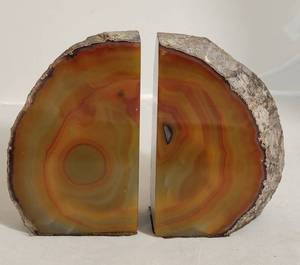 Brown Agate Geode Bookends