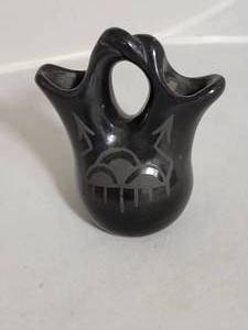 Santa Clara Blackware Wedding Vase  4 Inch