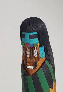Signed Hopi Long Hair Kachina Doll by T. Walters