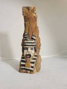 Signed Hand Carved Live Edge Hopi Clown Kachina Doll