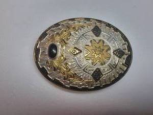 Crumrine Onyx Stone Cowboy Belt Buckle