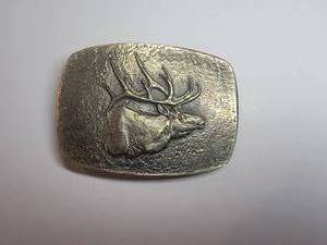 Wyoming Studios Solid Brass Elk Belt Buckle