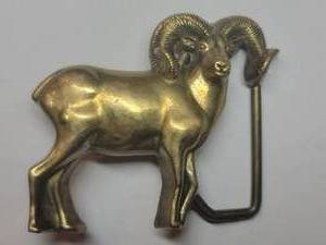 Baron Solid Brass Ram Belt Buckle