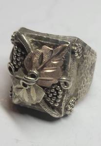 BHG Sterling & Rose Gold Grapevine Ring  Size 8, 13g